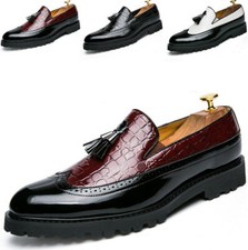 Men Brogue Slip On Pointy Toe
