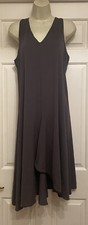 Sarah Pacini Stretchy Split Front sleeveless Lagenlook Designer Dress Quirky 14