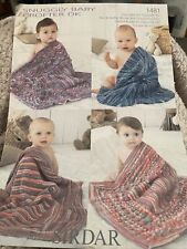 BABY KNITTING PATTERN Sirdar No 1481 Four Baby blankets Snuggly dk wool
