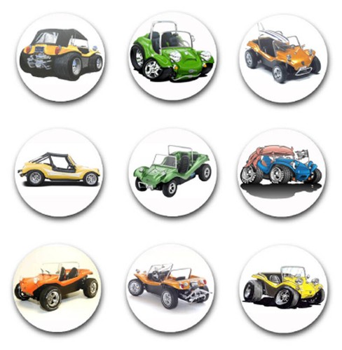 25mm button badges x9 - ,