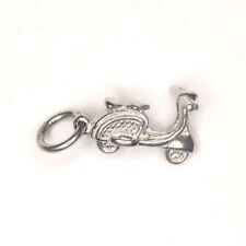 Scooter Pendant Charm White Gold 9 Carat Vintage