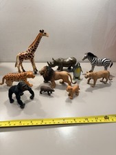 Animal Figure Bundle 10 Items, Lion, Tiger, Rhino, Gorilla, Giraffe
