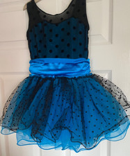 Weissman Black and Blue costume Size MC-worn once, matching hat and gloves