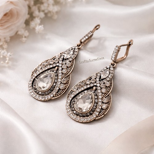 Art deco inspired crystal drop - crystal,