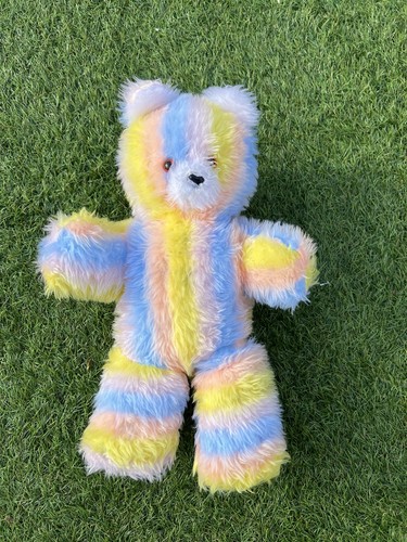 Vintage stripe rainbow teddy - vintage,