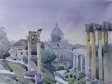 Rome Italy Watercolour Painting - Signed Original 
