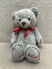 Hamleys grey teddy bear with red ribbon bow