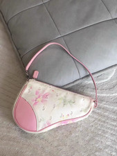 Vintage Christian Dior Floral Mini Saddle Shoulder Bag | Pink