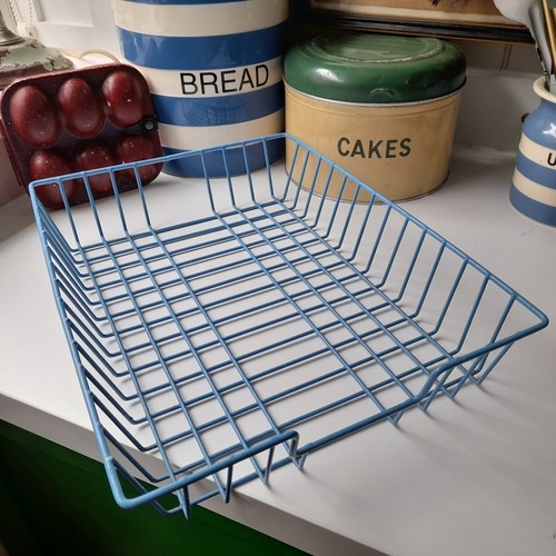 Baby blue wire letter tray - blue,
