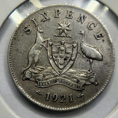 1921 sixpence coin - sixpence, good