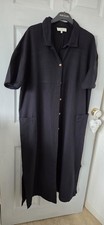 Next Longer Length Linen Mix Shirt Dress Size 16