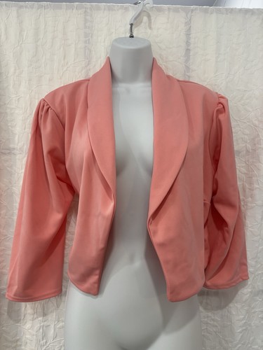 Quiz coral pink cropped bolero - cropped,