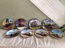 Set Of 8 Davenport Plates Great Steam Trains By Paul Gribble & Certificates.