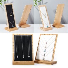 Bamboo Necklace Display Stand Jewellery Bracelet Holder Organizer Rack Gift UK