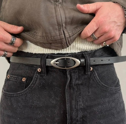 Mens leather belt oval - mens,
