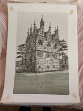 Richard Beer Limited Edition Etching of Tresham's Triangular Lodge. 50/70.
