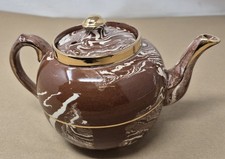 Antique Sudlow’s Of Burslem Staffordshire Teapot Marbled Glaze
