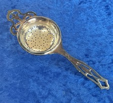 Vintage Antique Retro Ornate Silver Plated Tea Strainer Over-the-Cup Style