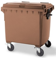 1100 Litre Brown Wheelie Bin