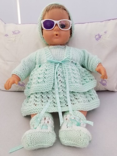 Hand knitted baby doll - , layette