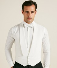 White Marcella White Tie Men's Waistcoat, 100% Cotton