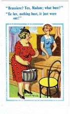 CONSTANCE DONALD McGILL COMIC POSTCARD, BRASSIERE? YES MADAM WHAT BUST?