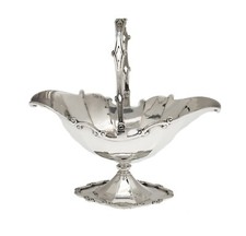 Antique Sterling Silver Swing Handle Sweet Basket by Goldsmiths & Silversmiths