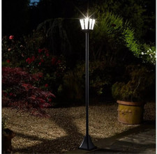 Smart Garden 365 Solar Whitehall Lanternmast Tall Bollard Post Light Bright