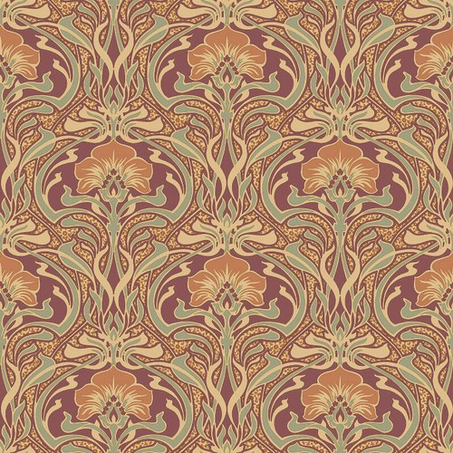 Retro damask floral - retro, wallpaper