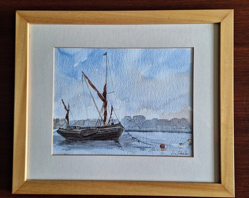 Thames barges watercolour and - (watercolour,