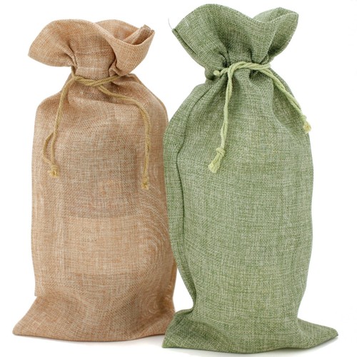 Wine champagne burlap gift - 10,
