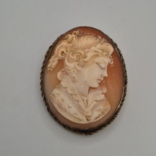 Antique 800 silver cameo - silver,
