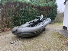 BISON MARINE OLIVE GREEN INFLATABLE FISHING SPORTS AIR RIB BOAT 13ft + EXTRAS!!!