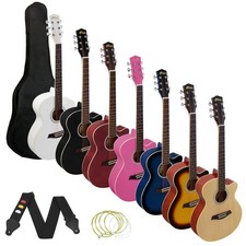 Tiger ACG1 Acoustic Guitars with Steel Strings - Small Body - for Beginners 