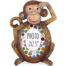 Mini Monkey Animal Resin Photo Frame Fits 2x2.5" Picture Foto Cute Gift Stocking