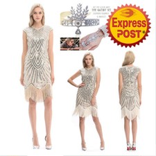 Women 1920's Flapper Dress Wedding Party Fringe Gatsby Vintage Style Dresses