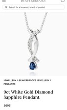 9ct White Gold Sapphire and