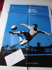 GREENOCK MORTON FC LEGEND ALLAN McGRAW RARE HAND SIGNED + PROGRAMME / POSTER