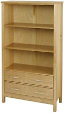 Tall Oak Bookcase 2 drawer 3