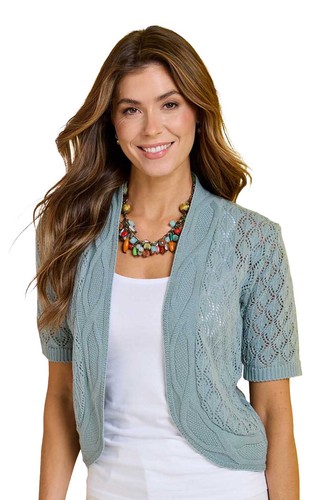 Ladies pointelle shrug - pointelle, by
