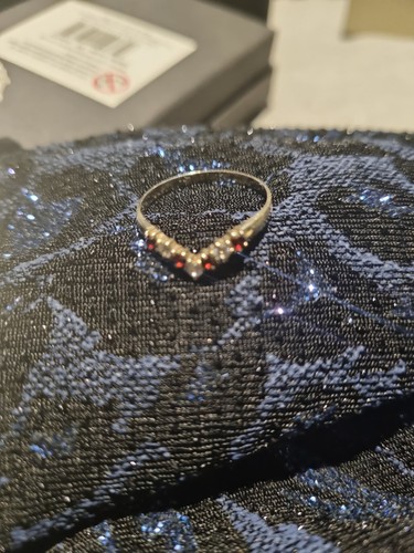 Silver ring with red - ring,