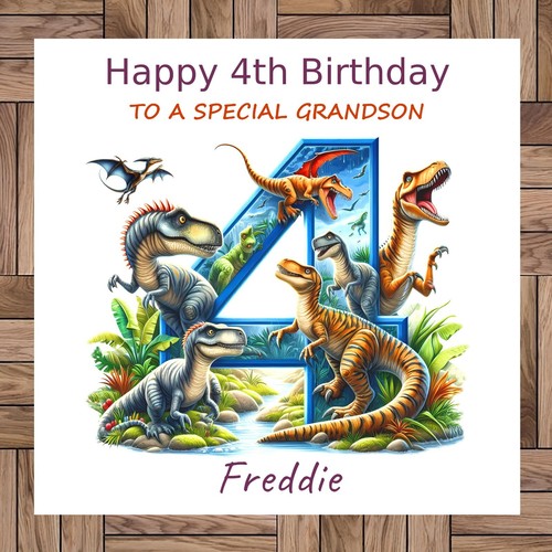 Personalised dinosaur 4th - personalised,
