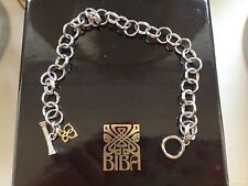 NEW ●✿ BIBA ●✿ Sterling Silver Toggle Charm Bracelet ●✿ BNIB