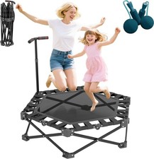 Adjustable Fitness Trampoline Handle Rebounder for Indoor Outdoor Use 300kg 42"