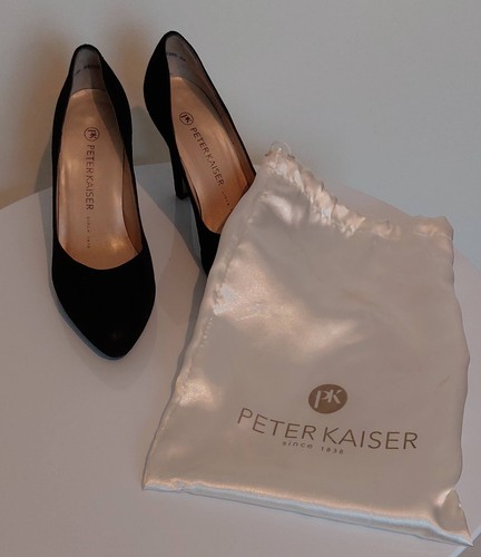 Ladies black suede high heel