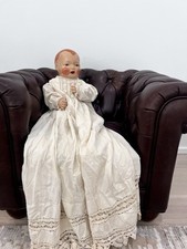 Haunted Antique Composition Baby Doll w/ Cloth Body & Gown – Creepy Vintage