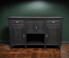 Black Antique Victorian Carved