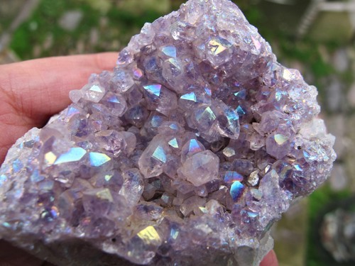 Amethyst titanium aura crystal - titanium,