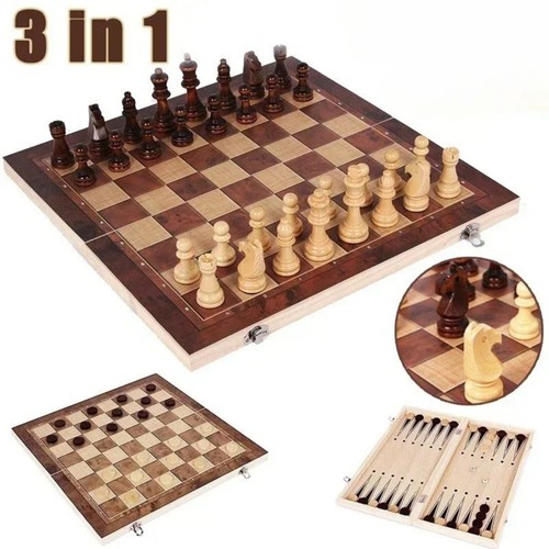Large chess wooden - chess, set