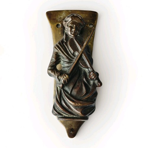 Vintage brass door knocker man - vintage,